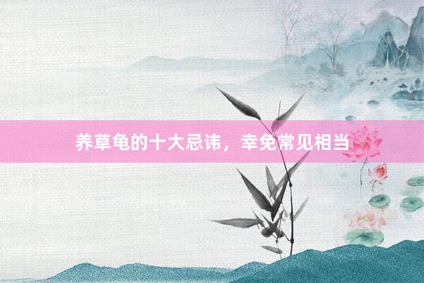 养草龟的十大忌讳，幸免常见相当
